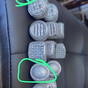 Men's Silver Studded Cufflinks